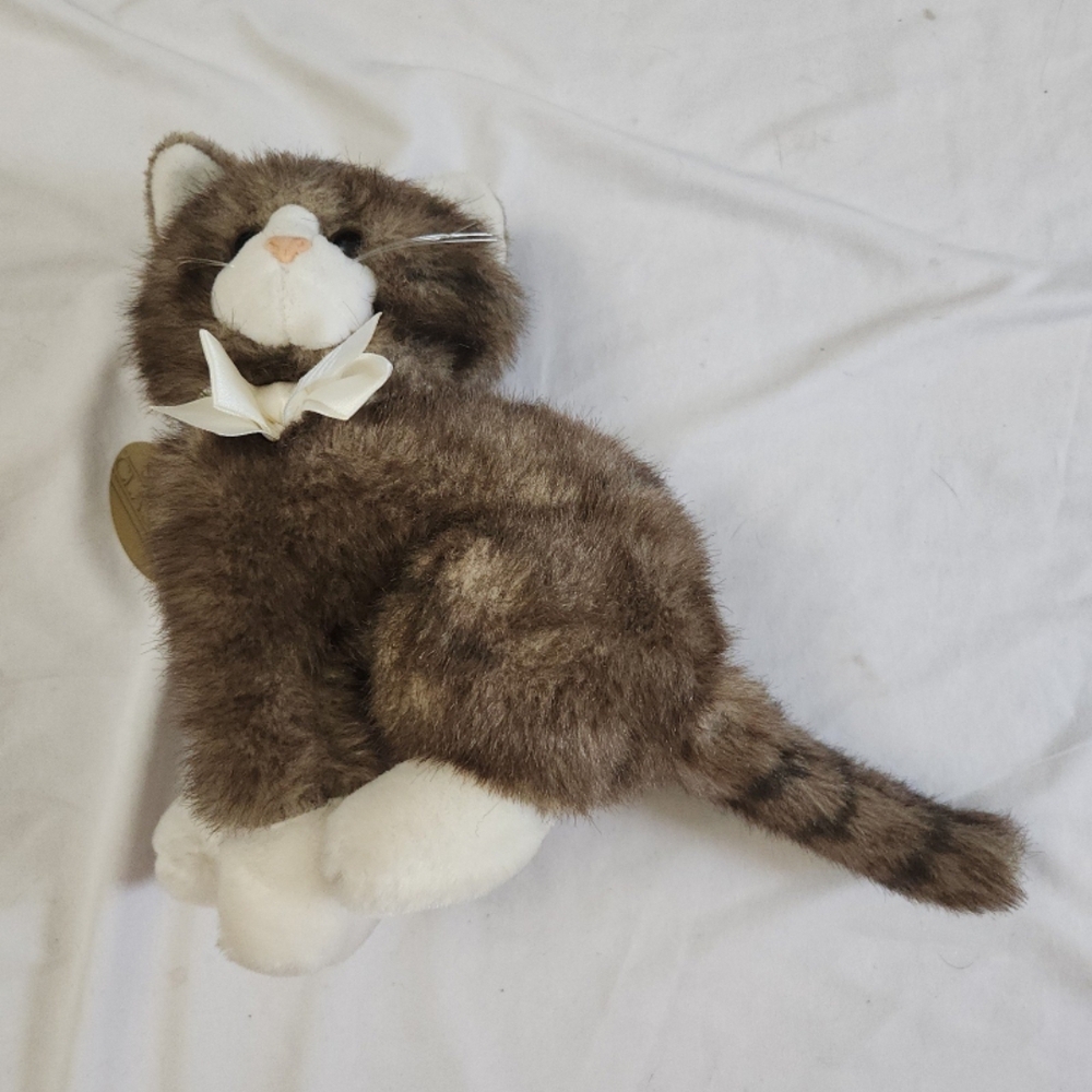 Soft classics 10 inch brown white cat Plush #C20